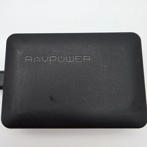 RAVPower USB Wall Charger 60W 6-Port Black Plastic QC 3.0 iSmart Desktop Hub
